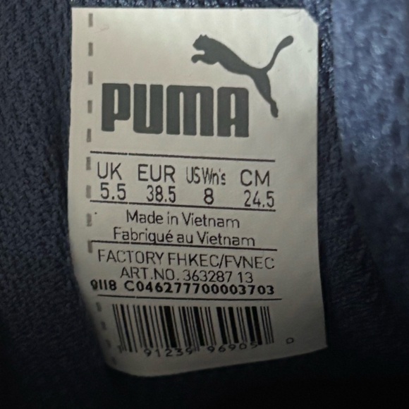 Navy Blue Size 8 Puma Suede Sneakers - Picture 4 of 5